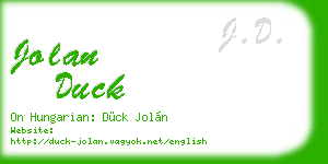 jolan duck business card